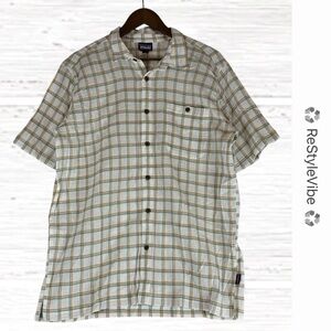 PATAGONIA Men’s Size XL Shirt Plaid Organic Cotton Button Down Short Sleeve